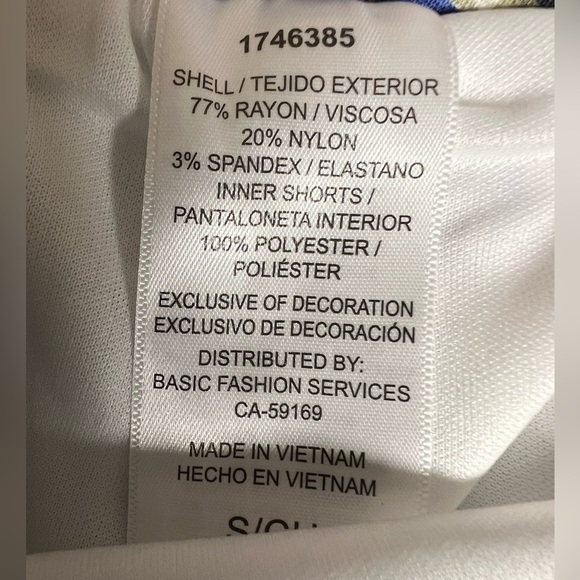 MARIO SERRANI PULL ON STRETCH SKORT SKIRT BLUE FLORAL SMALL  NEW WITHOUT TAGS - Picture 7 of 7